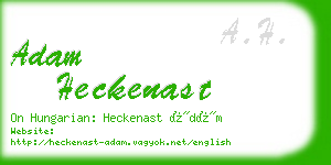 adam heckenast business card